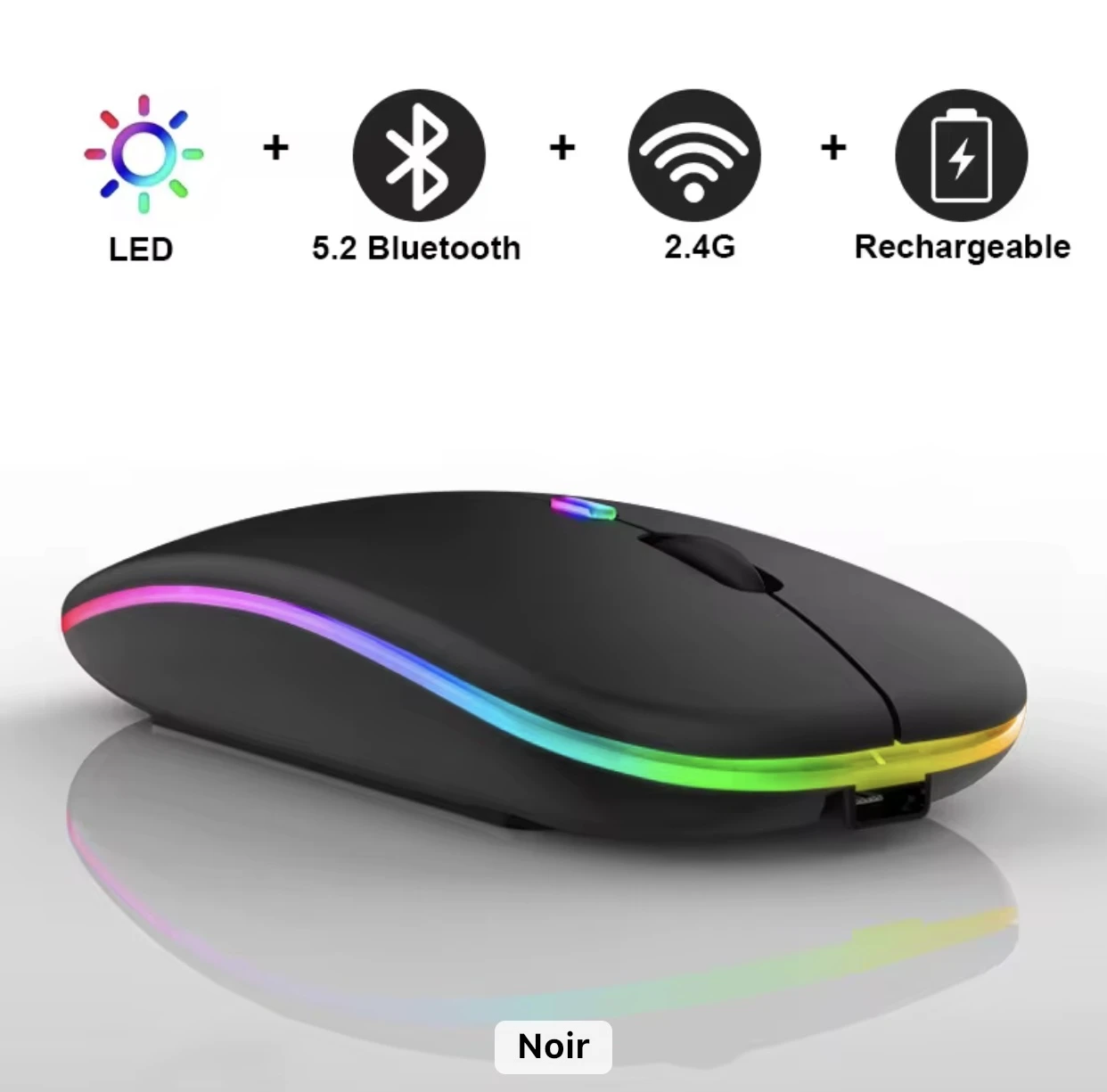 Souris sans fil chargeable