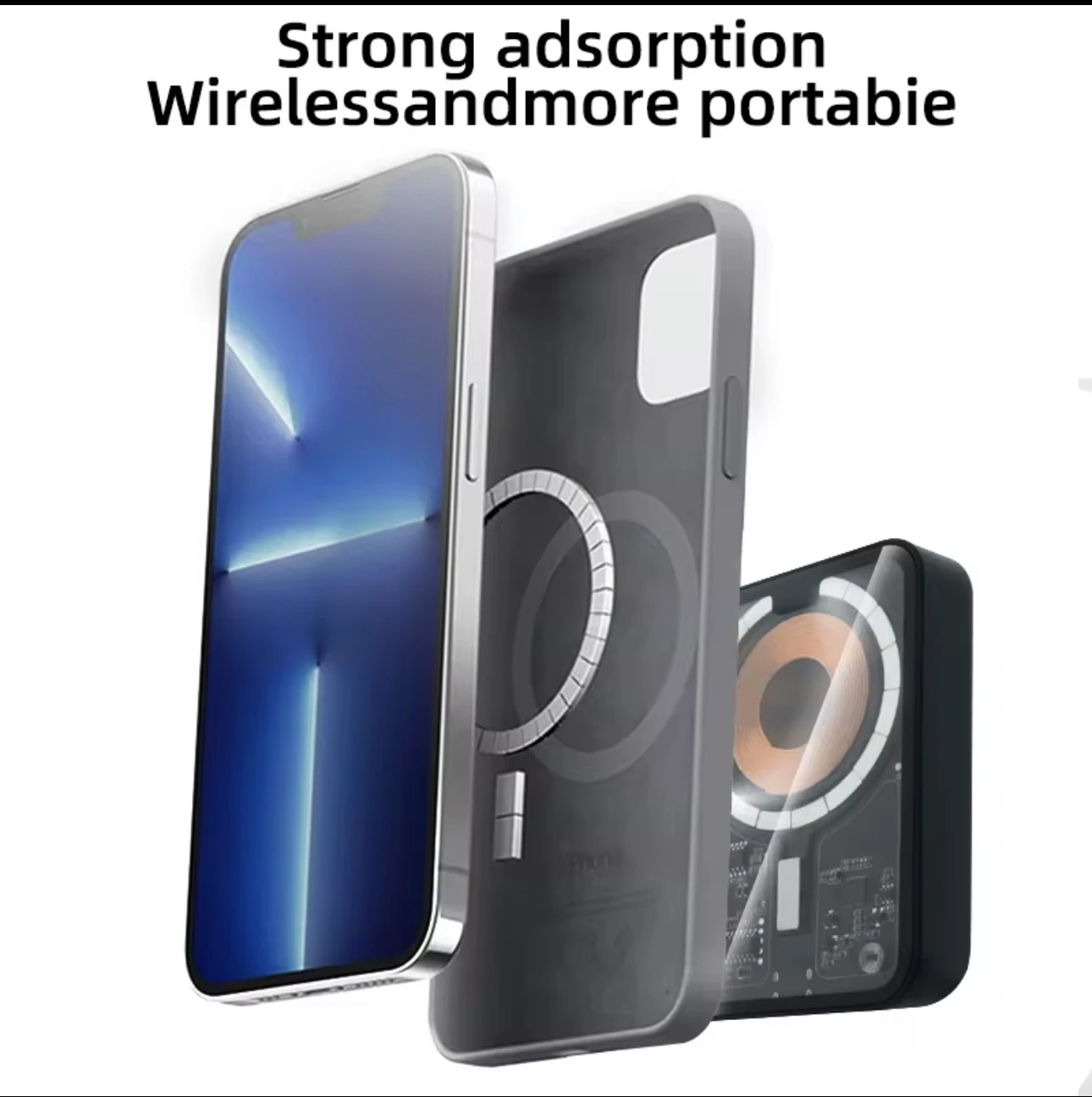 Power bank magnétique sans fil 10 000 mAh